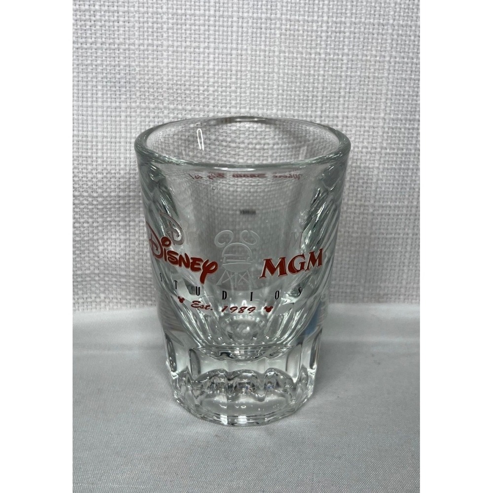 Vintage Disney‎ MGM Studios Shot Glass Est 1989 Where Show Biz Is Clear Souvenir